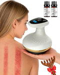 Electric Gua Sha Device for Cellulite Massage Tool 9 Suction Levels &amp Heating Handheld Massager - Negative Pressure Strong SuctionSmart Cupping MassagerDeep MassageFirmer (2 Pcs + 4 Oils)