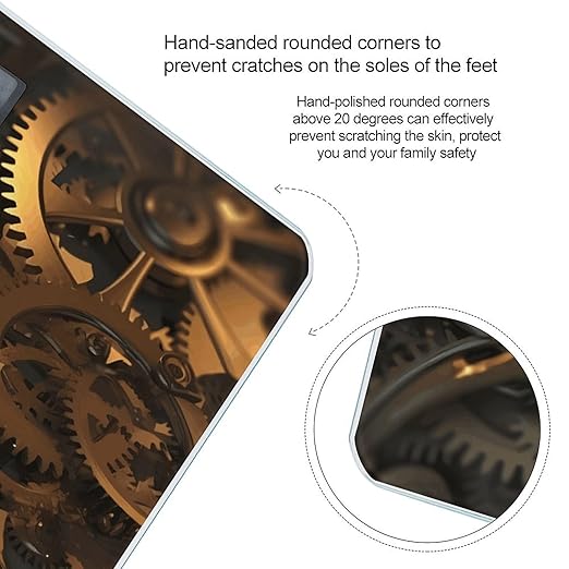 Cool Steampunk Gears Weight Scale for Body Weight Digital Bathroom Scale High Capacity Accurate Digital Weighing Scales and Easy-to-Read on Backlit LCD Display Scales