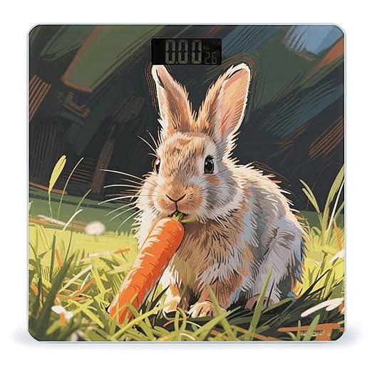 Rabbit Weight Scale Large Digital Bathroom Scales with Bright LED Display Non Slip Digital Scale and Step On Fashion Weighing Machine for Body