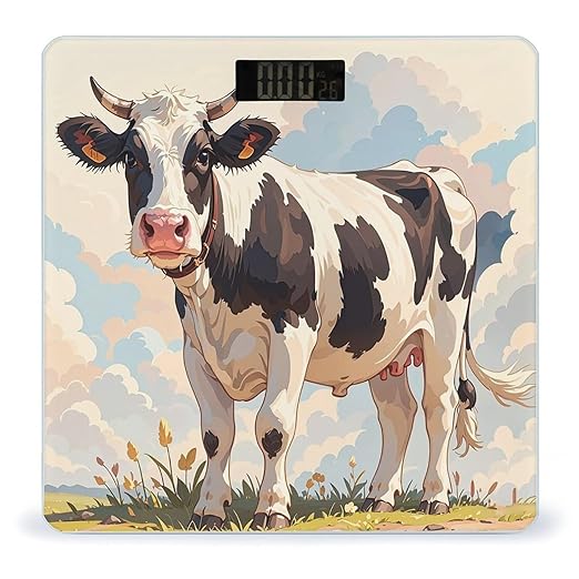 Dairy Cow Scale for Body Weight Accurate Digital Bathroom Scale Toughened Glass High Precision Scales Smart Weight Scales with Large LCD Backlight Display Weighing Machine