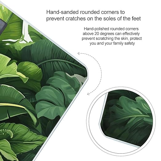 Cute Banana Leaves Scale for Body Weight Anti-Slip Tempered Glass Digital Bathroom Scales Clear LCD Display Weighing Scale Safe Rounded Corners Smart Scales