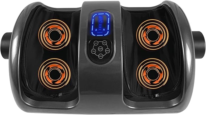 Foot Massager for Pain Relief and Improved Circulation - Shiatsu Deep Kneading with Heat for Plantar Fasciitis &amp Neuropathy Foot Calf Massager Gifts for Dad Men Women