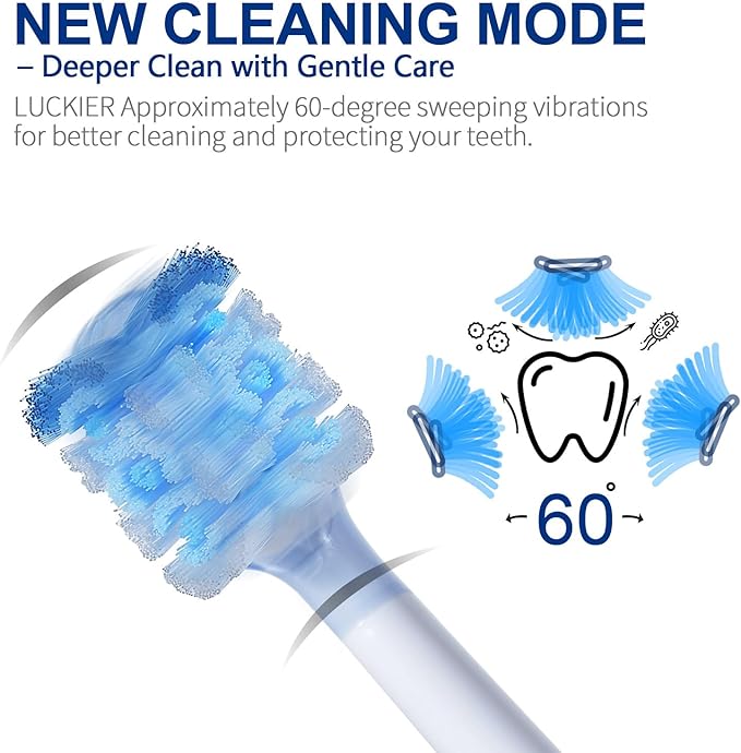 Rechargeable Travel Electric Toothbrush Oscillation and Vibration 60° Wide Angle Vibration 1500mAh Battery 4 Brush Heads IPX7 Waterproof Type-C Fast Charging - 5 Modes with Smart Timer
