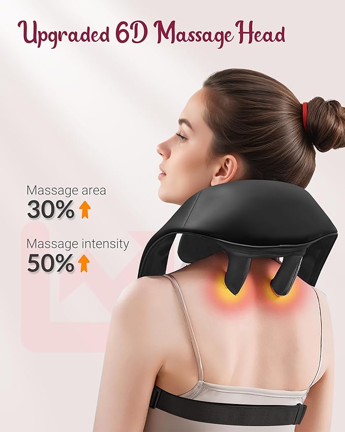 Cordless Neck Massager with Heat [2026 Upgraded] - Neck Shoulder Massager for Pain Relief Deep Tissue 6D Deep Kneading Shiatsu Back Massage FSA Eligible HSA Store Eligible