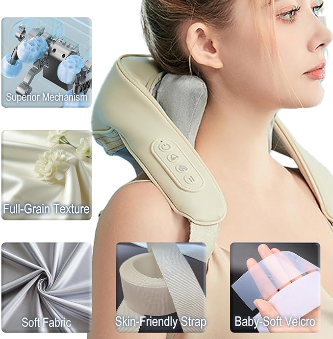 Luxe Massager for Neck Shoulder and Back Muscle Relaxer Device and Posture Trainer with Heat for Pain Relief Electric Massager Pillow Ideal Gifts