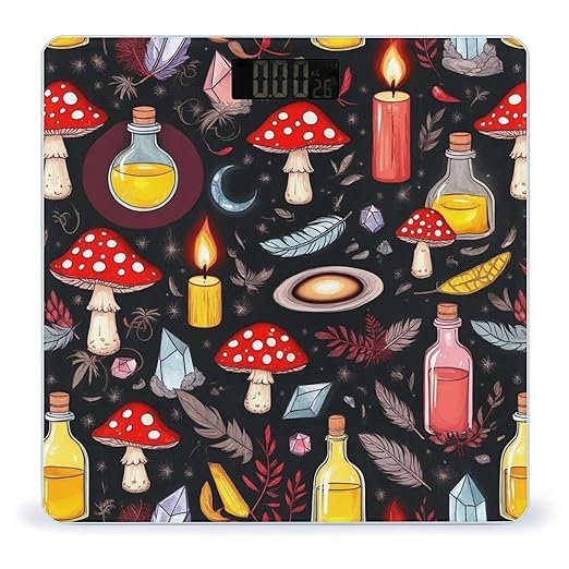 Men's Fashion Automatic Switch Digital Bathroom Weighing Scale Smart Scale Witch Witchy Goth Magic Mushrooms