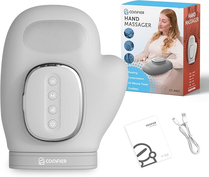 COMFIER Wireless Hand Massager with Heat and Compression2025 Updated Larger Electric Finger Massage for Arthritis and Carpal TunnelWrist