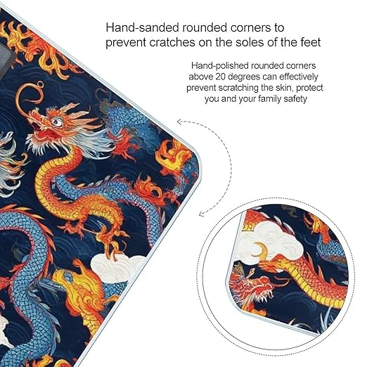 Men's Fashion Automatic Switch Digital Bathroom Weighing Scale Smart Scale Cool Japanes Dragons
