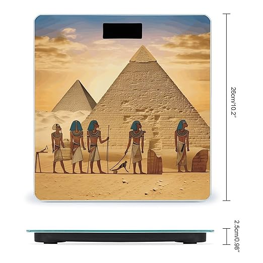 Ancient Egyptians Digital Bathroom Scale for Body Weight Weighing Scale with Backlit LCD Display High Precision Measurements &amp Measures Weight Up to 180kg
