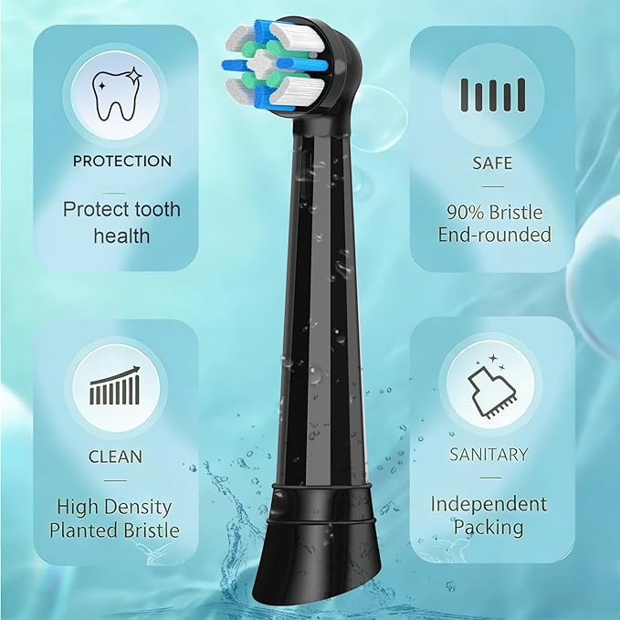 iO Replacement Heads Compatible with Oral b iO 2/3/4/5/6/7/8/9/10 Series Electric ToothbrushToothbrush Heads with Medium-Hard Bristles for Plaque Removal &amp Teeth Care