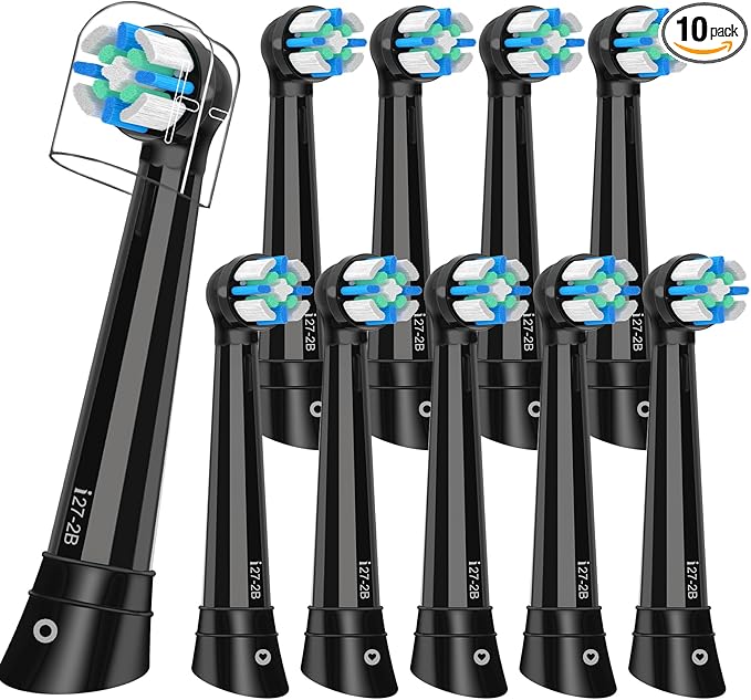 10PCS iO Replacement Heads Compatible with Oral B iO 3 4 5 6 7 8 9 10 Series Electric ToothbrushIO Toothbrush Heads Compatible with Oral B iOMedium-Hard bristles Care for Your TeethBlack
