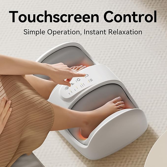 Foot and Calf Massager with Heat Cloud Foot Massager for Neuropathy Plantar Fasciitis and Circulation Shiatsu Foot Massager Machine with Massage Roller for Pain Relief Gifts for Women/Men