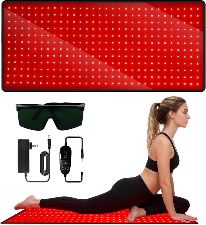 Red Light Therapy Mat for Body 31.9 x 14.2 Large Red Light Therapy Pad with Protection Device 660nm &amp 850nm Infrared Light Therapy Wrap for Body Back Waist Shoulder Knee Joint Gift for Women
