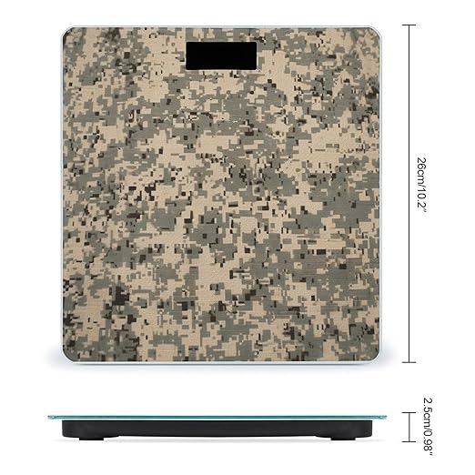 Army Digital Camouflage Bathroom Scale for Body Weight LCD Display Digital Bathroom Scale Tempered Glass Bathroom Weight Scales Fashion Smart Scales for Home Bedroom 400 Lb