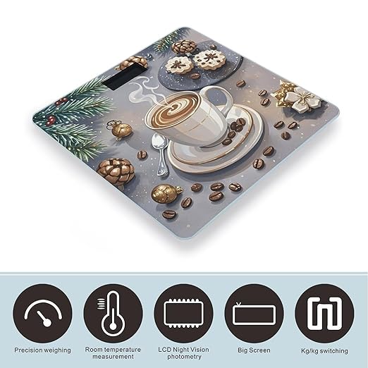 Cafe Bar Bathroom Scale for Body Weight Bathroom Weighing Scales with Back Lit LED Display Sturdy Tempered Glass Body Weight Bathroom Scale 400lb Weighing