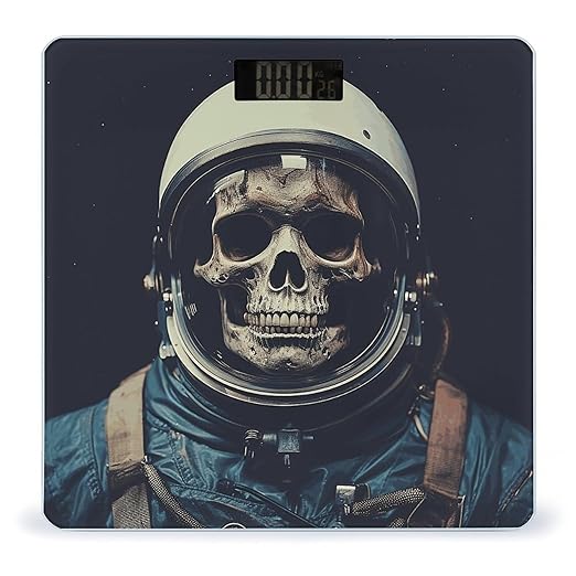 Movie Aesthetic Skull Scale for Body Weight Anti-Slip Sturdy Tempered Glass Weighing Machine Highly Digital Accurate Bright LCD Bathroom Scale for Household Gift