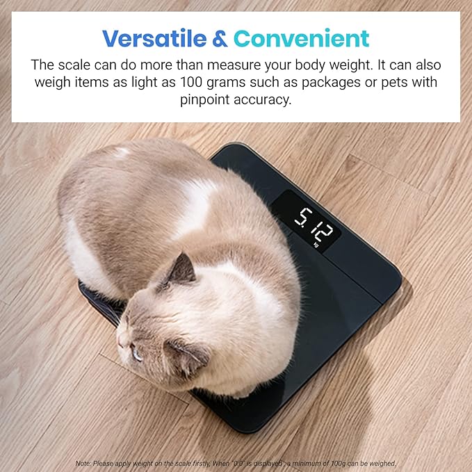 Etekcity Scale for Body Weight Digital Bathroom Scales for People Most Accurate to 0.05lb Bright LED Display &amp Large Clear Numbers Upgraded Quality for the Elderly Safe Home Use 400 lbs