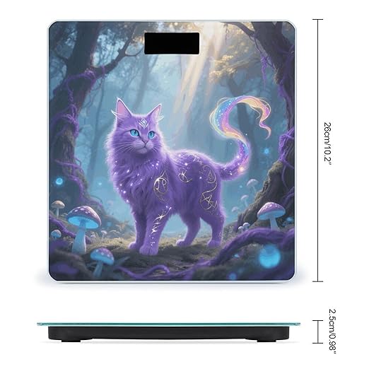 Digital Bathroom Scale for Body Weight Scale with Bright LCD Display High Accuracy Step-On Technology Auto On/Off Fantasy Cat Digital Scales 400 Lbs /180kg