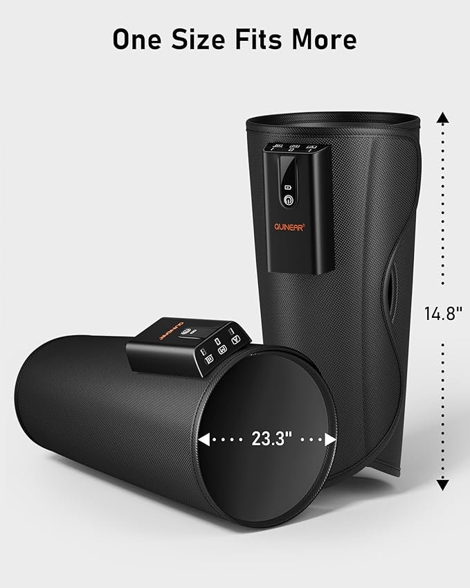 QUINEAR Rechargeable Calf Massager with Air Compression Leg Massager for Circulation and Pain Relief Portable Leg Massager with 6 Intensities &amp 3 Modes Fast Recovery for Swelling Relax for Gym