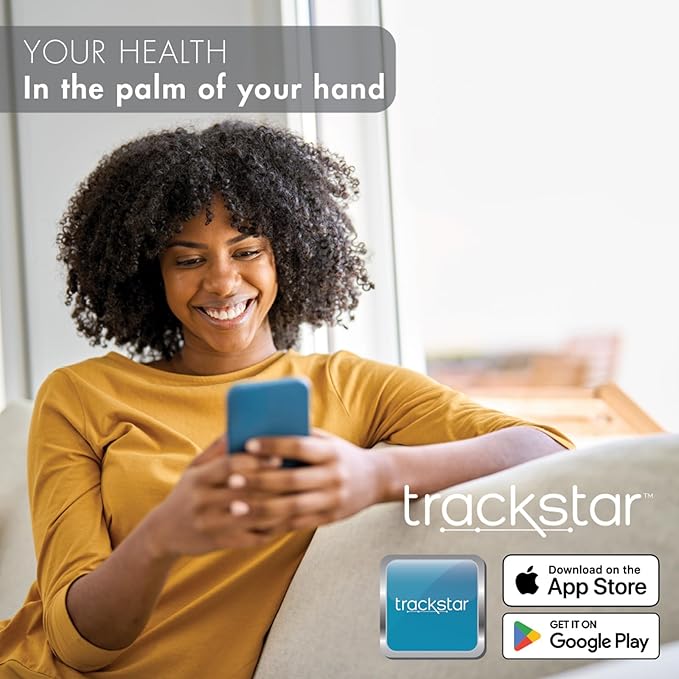 trackstar Wide-Platform Silver Digital Weight Scale | 550 lb Weight Capacity | trackstar Monitoring App | Bluetooth iOS &amp Android Compatible | Measure Track and Share Results