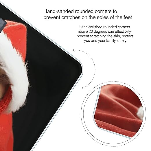 Cute Christmas Cat Bathroom Scale Rounded Smart Scale for Body Weight Automatic Power On/Off Weight Scales Accurate Bathroom Digital Scales for Pet Home Bedroom Kitchen