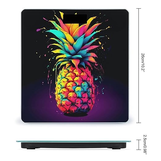 Colorful Pineapple Scale for Body Weight Sturdy Tempered Glass Weighing Scales with LCD Display Accurate Digital Bathroom Scale Convenient Body Fat Smart Scales 400lb