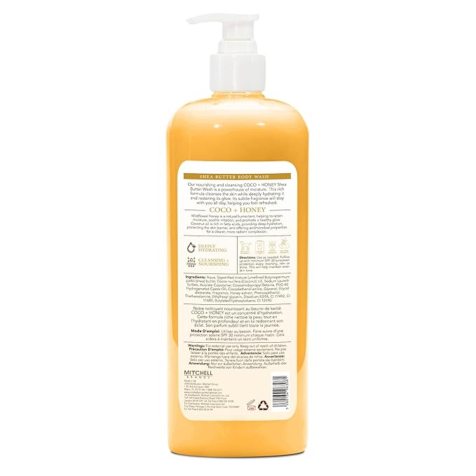 OMIC Lighten-Up LightenUp Honey Shower Gel – 33.8 Fl Oz / 1000ml - Natural Shower Gel Cruelty Free Premium Honey Extract with Shea Butter