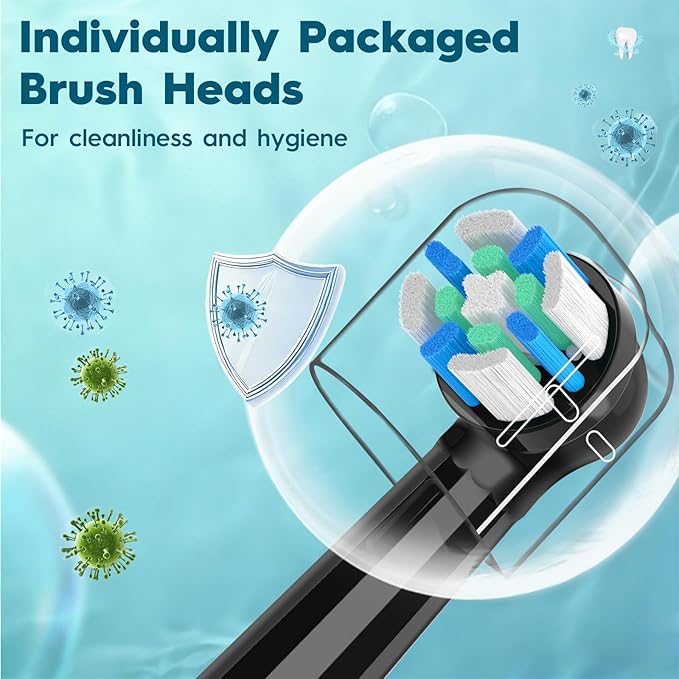 iO Replacement Heads Compatible with Oral b iO 2/3/4/5/6/7/8/9/10 Series Electric ToothbrushToothbrush Heads with Medium-Hard Bristles for Plaque Removal &amp Teeth CareBlack