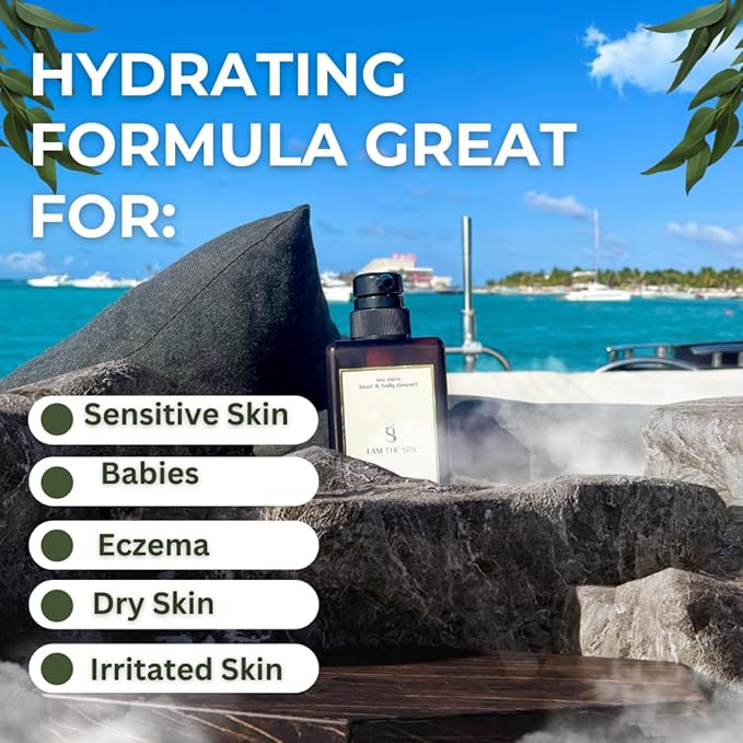Fragrance-Free Sea Moss Hand &amp Body Cleanser | Ultra-Hydrating Gentle on Sensitive Skin with Colloidal Oats | Luxury Skincare for All Ages