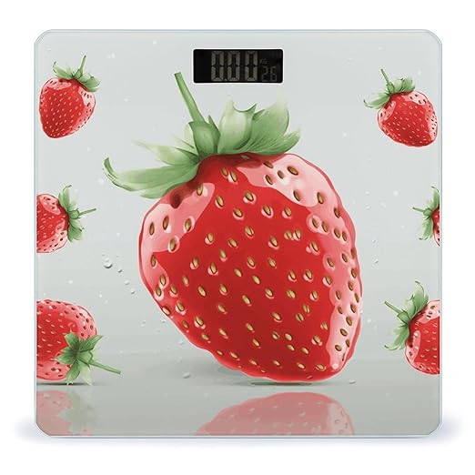 Lovely Strawberry Scale for Body Weight Smart Scales Digital Bathroom Scale High Precision Weighing Scales with Large Display Weighing Machine for People