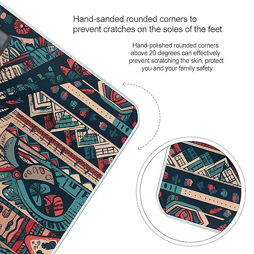 Retro Tribal Pattern Scale for Body Weight Digital Bathroom Scale Accurate Smart Weight Scales with Large Display Weighing Machine High Precision Scales