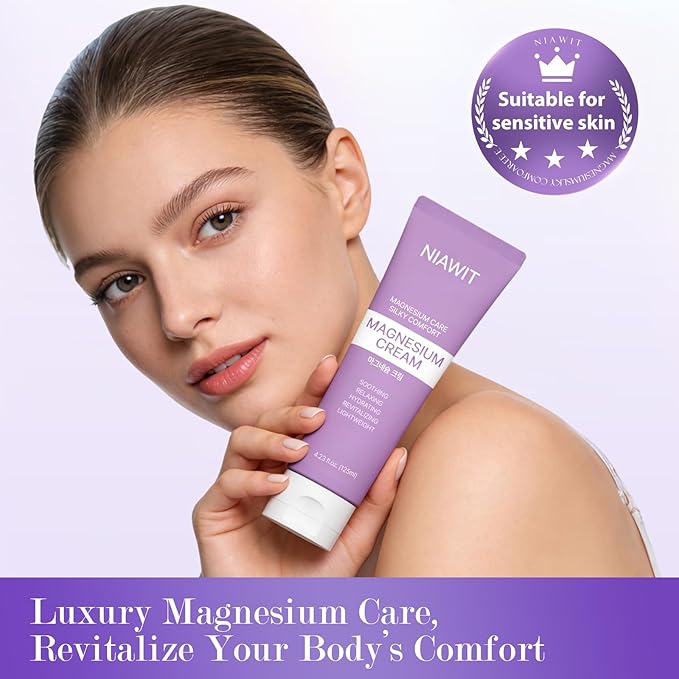 Magnesium Body Cream – Night Cream for Relaxation &amp Restful Body Comfort with Magnesium Aloe Shea Butter &amp Botanical Extracts | Non-Greasy Fast-Absorbing Gentle Texture