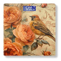 Digital Scale for Body Weight Highly Precision Bathroom Weight Scale 400 lbs with Backlit Display Personalized Scale for Home-Bird Perched On Top of Roses with Orange and Brown Pattern