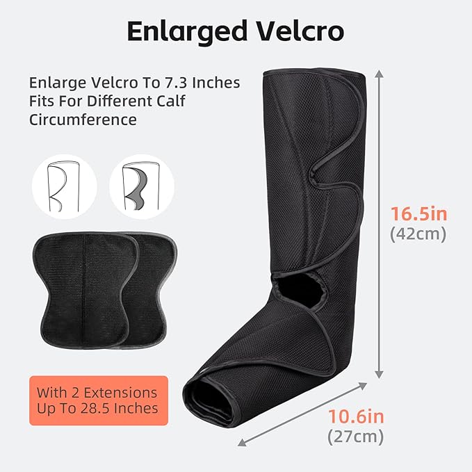 SHINE WELL Leg Massager with Heat and Compression Legs Massage for Circulation and Pain Relief Foot and Calf Massager for Swelling Heated Air Compression Machine Wellness Gift for Mom Dad