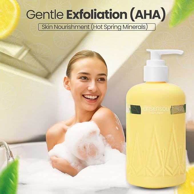 Moisturizing Body Wash for Dry Skin Women &amp Men Full Body Washes with Hot Spring Yeast Green Algae Extract &amp AHA from Japan Natural Body Wash Daily Use 2EA Each 10.1 Fl Oz