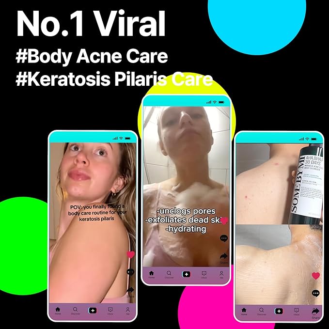 SOME BY MI AHA BHA PHA 30 Days Miracle Acne Clear Body Cleanser 13.5oz – Salicylic Acid &amp Tea Tree Acne Body Wash – Deep Cleansing Sulfate &amp Paraben Free Korean Skin care