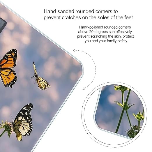 Flying Butterflies Scale for Body Weight Digital Bathroom Scale Accurate Smart Weight Scales with Large Display Weighing Machine High Precision Scales