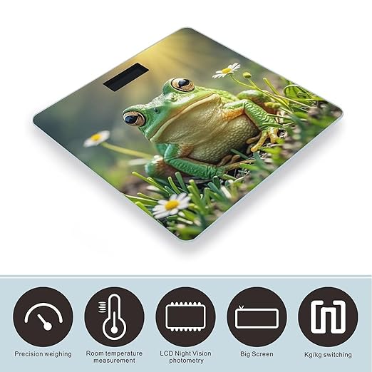 Cute Frog Bathroom Scale Digital Weight Scale Precision 400 Lbs Weighing Scales Large with LCD Backlight Display BMI Measures