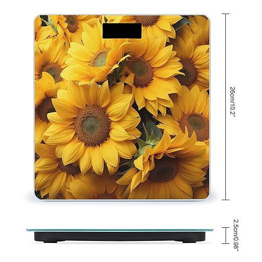 Many Sunflowers Smart Scale for Body Weight Accurate Bathroom Scale with LED Display Digital Weight Scales Weighing Machine High Precision Scales for Bath Home