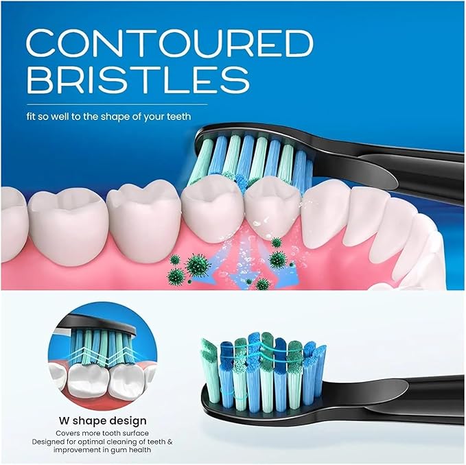 Toothbrush Heads Compatible for Yunchi Seago 507 Electric and Teeth Care Product(10pcs Black)