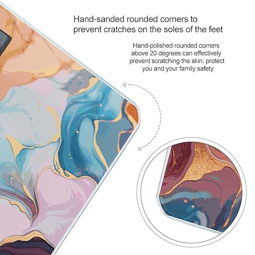 Colorful Marble Weight Scale Digital Electronic Scales Bathroom Scale Larg LCD Backlight Display High Precision MeasurementsTempered Glass