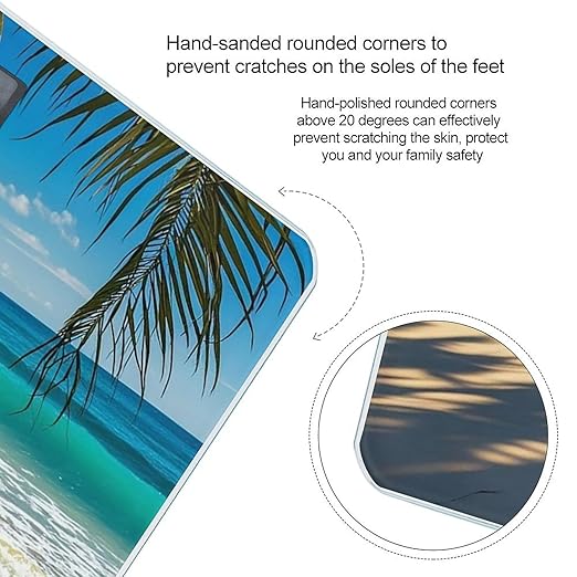 Beautiful Beach Seascape Smart Scale for Body Weight Accurate Bathroom Scale with LED Display Digital Weight Scales Weighing Machine High Precision Scales for Bath Home