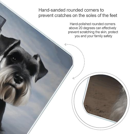 Animal Schnauzer Dog Bathroom Scale Large LCD Backlight Display Digital Scale Rounded Corners Body Scales Automatic Power On/Off Bathroom Scales for Home Bedrooms