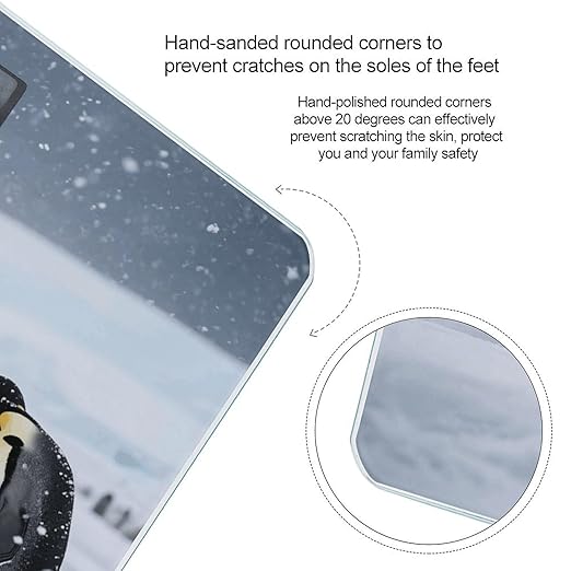 Emperor Penguin Huddle Scale for Body Weight Sturdy Tempered Glass Weighing Scales with LCD Display Accurate Digital Bathroom Scale Convenient Body Fat Smart Scales Easy Read