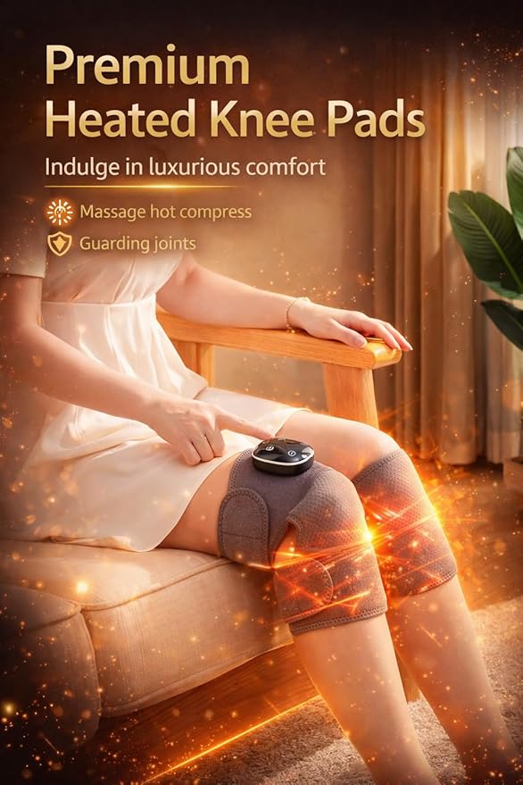 Paradise Bliss Knee Massager – Adjustable Vibration + Heat &amp Compression Therapy for Knee Pain Relief Improved Circulation &amp Recovery – Rechargeable Portable Support Wrap Pair (Set of 2)