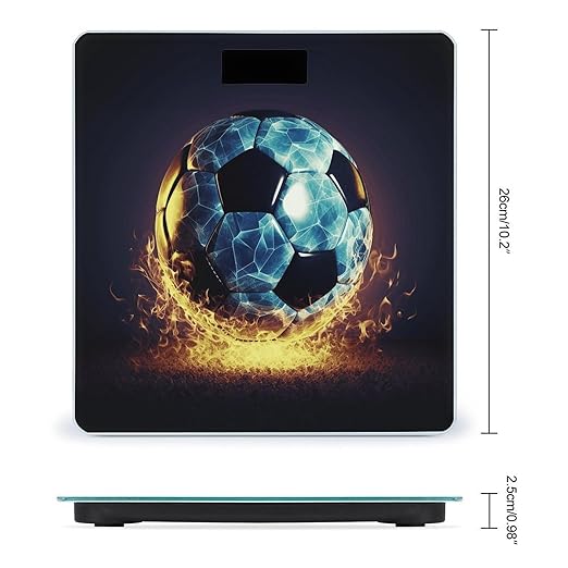 Cool Soccer Ball Bathroom Scale Large LCD Backlight Display Digital Scale Rounded Corners Body Scales Automatic Power On/Off Bathroom Scales for Home Bedrooms