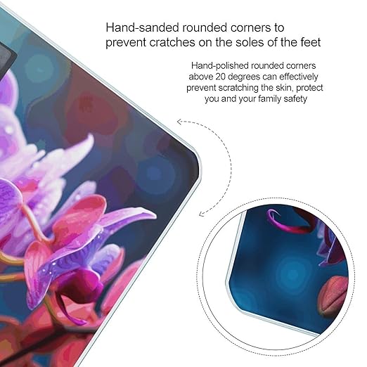 Colorful Orchids Flower Weight Scale for Body Weight Digital Bathroom Scale High Capacity Accurate Digital Weighing Scales and Easy-to-Read on Backlit LCD Display Scales