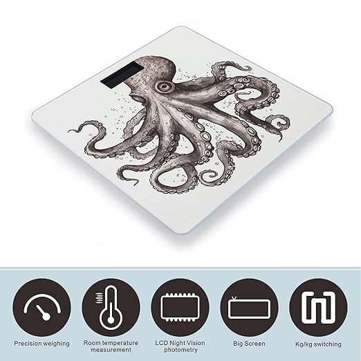 Octopus Scale for Body Weight Digital Bathroom Scale Accurate Smart Weight Scales with Large Display Weighing Machine High Precision Scales