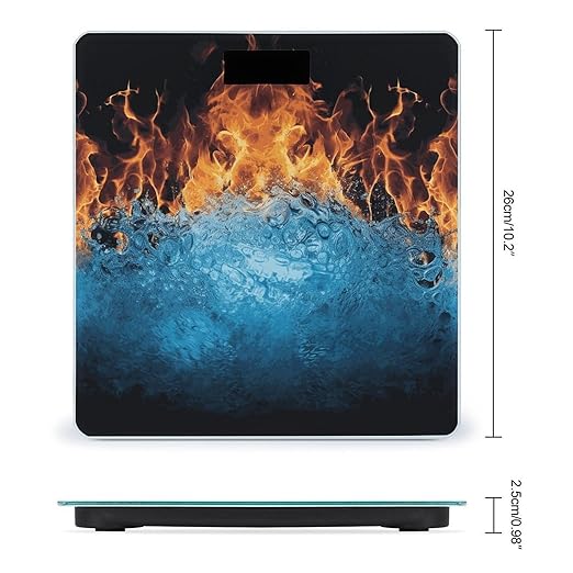 Ice Fire Bathroom Scale Ultra-Bright Liquid Crystal Screen Weight Scale Accurate Bathroom Body Scales for Body Weight Bathroom Pet Home Bedroom Gift-Giving