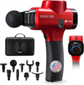 Lifepro Sonic Pro Handheld Electric Massage Gun – Deep Tissue Percussion Massager Gun with 10 Speeds &amp 9 Heads – Muscle Massager for Athletes Back Legs Arms